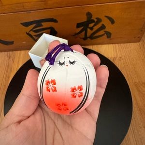 Vintage Japanese Geisha Clay Ceramic Pottery Bell